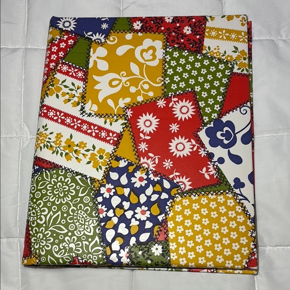 Vintage Colorful Patchwork Photo Album Notebook 1970s